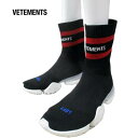 ヴェトモン VETEMENTS メンズ 靴 スニーカー ロゴ リーボックコラボ VETEMENTSロゴ入りソックススニーカー ブラック 黒 MSS18RE1 BLACK 81S (R111200)【送料無料】【smtb-TK】