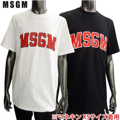 エムエスジーエム MSGM メンズ トップス Tシャツ 半袖 ロゴ 2color MSGMアーチロゴプリントTシャツ 白/黒 2840MM86 207098 01/99 (R17600) 02S 春夏  