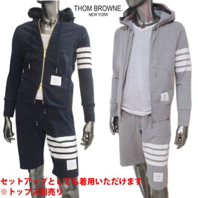 トムブラウン THOM BROWNE メンズ パンツ ボトムス ハーフパンツ setup可(トップス別売り) ライン/裾タグ付きハーフスウェットパンツ MJQ012H 00535 461/068 (R68200/R80300) 02S 2020年春夏 【送料無料】 【smtb-TK】