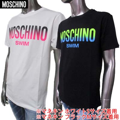 モスキーノ Tシャツ メンズ モスキーノ MOSCHINO メンズ トップス 半袖 Tシャツ 2color 蛍光 グラデーションMOSCHINOSWIMロゴ入りTシャツ ブラック/ホワイト 1902 2303 0001 / 0555 (R17800) 02S 春夏 【送料無料】 【smtb-TK】