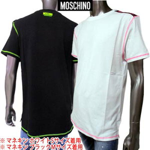 モスキーノ MOSCHINO メンズ トップス 半袖 Tシャツ 2color 蛍光 肩ロゴライン/バックロゴ入りコットンTシャツ ブラック/ホワイト 1919 8104 0001 / 0555 (R16700) 02S 2020年春夏新作 【送料無料】 【smtb-TK】