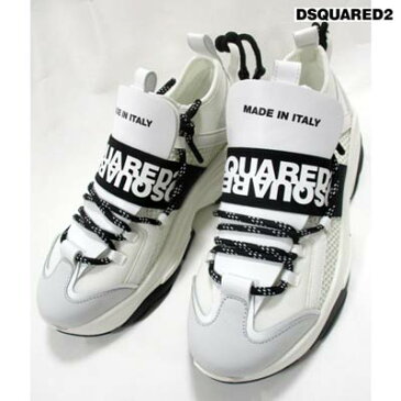 ディースクエアード DSQUARED2 レディース 靴 スニーカー ロゴ 2color DSQUARED2ロゴベルト・かかと部分紐付厚底スニーカー 白/黒 SNW0040 16502617 1062/2124 (R128700) 02S 2020年春夏新作【送料無料】 【smtb-TK】