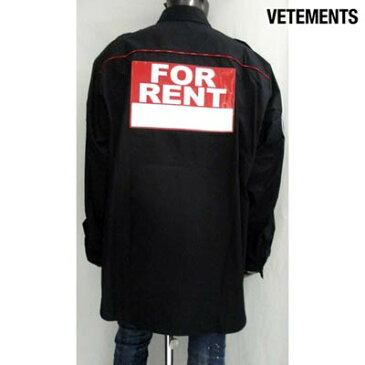 ヴェトモン VETEMENTS メンズ トップス シャツ 長袖 ロゴ マルチワッペン/VETEMENTSロゴ刺繍ワッペン・FOR RENTロゴ入りオーバーサイズシャツ ブラック SS20SH113 1006 BLACK (R137500) GB02S 2020年春夏新作【送料無料】 【smtb-TK】