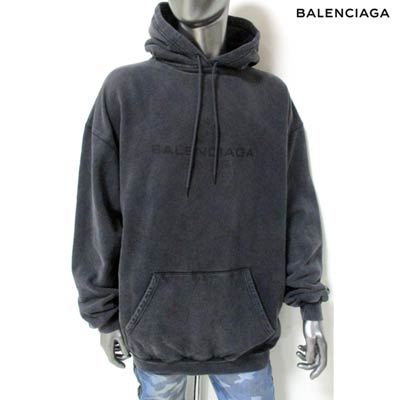 バレンシアガ BALENCIAGA メンズ トップス パーカー フーディー ロゴ 裏起毛・エンブレムロゴ・BALENCIAGA PARISロゴプリント付きパーカー グレー スミクロ 578135 THV86 1140 (R106700) 02S 2020年春夏新作【送料無料】 【smtb-TK】