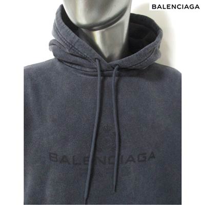 バレンシアガ BALENCIAGA メンズ トップス パーカー フーディー ロゴ 裏起毛・エンブレムロゴ・BALENCIAGA PARISロゴプリント付きパーカー グレー スミクロ 578135 THV86 1140 (R106700) 02S 2020年春夏新作【送料無料】 【smtb-TK】