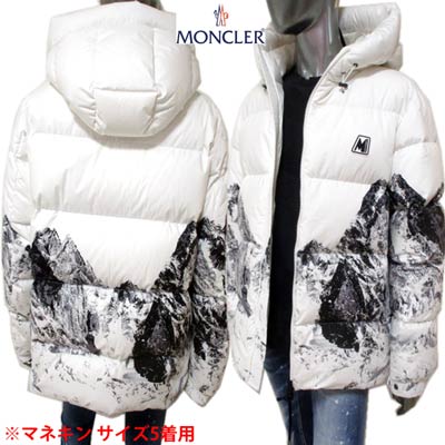 モンクレール MONCLER メンズ アウター ダウン ジャケット ロゴ CHABERTON MONCLERラバーロゴ・スノーマウンテン転写プリント・フード付きダウンジャケット 白 1A56100 54ALL 998 (R312400) 02A 秋冬【送料無料】 【smtb-TK】