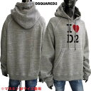 ディースクエアード DSQUARED2メンズ レディース トップス パーカーフード付き フーディー ロゴ ILOVE D2 ロゴプリント付きパーカー グレー レ...