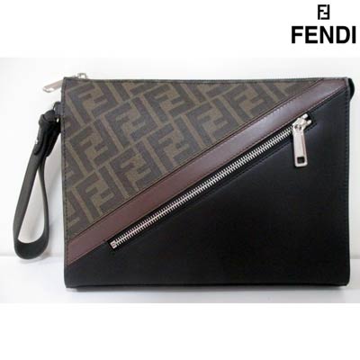 フェンディ FENDI メンズ 鞄 バッグ クラッチバッグ ロゴ ユニセックス可 2color ZIPロゴ刻印・バックFFズッカ柄付きレザークラッチバッグ 黒(ブラウン)/黒(イエロー) 7VA491 A9XS F199B/F0R2A (R115500) 02A 秋冬【送料無料】 【smtb-TK】のサムネイル