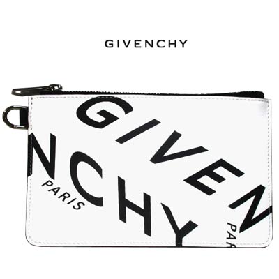 ジバンシー GIVENCHY メンズ 鞄 バッグ ポーチ ロゴ ユニセックス可 GIVENCHY斜めロゴ・ロゴ刺繍ストラップ付きミニレザーポーチ 白 BK603PK 0YT 116 (R73700) 02A 秋冬【送料無料】 【smtb-TK】