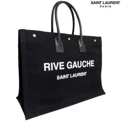 サンローランパリ SAINT LAURENT PARIS メンズ 鞄 バッグ トートバッグ ロゴ ユニセックス可 RIVE GAUCHEロゴプリント付きトートバッグ ブラック 509415 96N9E 1070 (R248000/R159500) 02A 2020年秋冬新作【送料無料】 【smtb-TK】