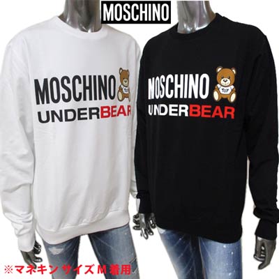 モスキーノ MOSCHINO メンズ トップス スウェット トレーナー ロゴ 2color 裾部分ロゴタグ・MOSCHINO BEARロゴプリント付きスウェット ホワイト/ブラック A1701 8106 0001/0555 (R31500) 02A 秋冬【送料無料】 【smtb-TK】のサムネイル