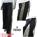 フェンディ FENDI メンズ パンツ ボトムス ロゴ ユニセックス可 サイドFFズッカ柄ロゴライン/サイドボタン付きワイドジョガーパンツ ブラック FAB203 ADH8 F0GME (R108900) 02A 秋冬【送料無料】 【smtb-TK】