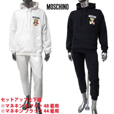 モスキーノ MOSCHINO メンズ セットアップ上下組 トップス パンツ ロゴ 2color MOSCHINO BEAR転写ロゴプリント付セットアップ上下組ジ...