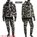 モスキーノ MOSCHINO メンズ セットアップ上下組 トップス パンツ ロゴ 宇宙船/ロボット柄 ポップアートプリント付セットアップ上下組ジャージ 黒 1702 0311 2030 1555 (R133100) 121 春夏【送料無料】 【smtb-TK】