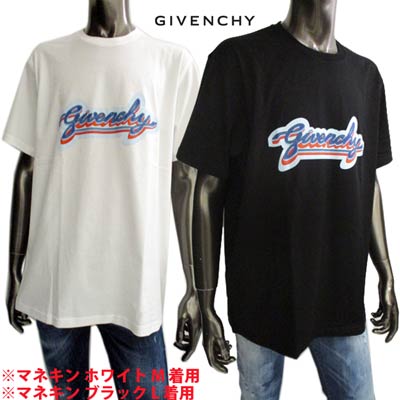 Rakuten - ジバンシー GIVENCHY メンズ トップス Tシャツ 半袖 ロゴ 2color フロントGIVENCHYポップロゴプリント付きTシャツ ブラック BM7112 3002 100/001 (R55000/R53900) 121 春夏【送料無料】 【smtb-TK】