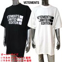 ヴェトモン VETEMENTS メンズ トップス Tシャツ 半袖 ロゴ 5色展開 LIMITED EDITION フロントVETEMENTSロゴ・バックロゴ刺繍付オーバーサイズTシャツ 白/黒 VE51TR810W/B 1611 WHITE/BLACK (R56100) 121 春夏 