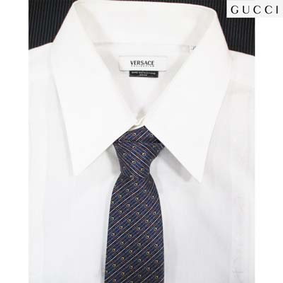 グッチ GUCCI メンズ 小物 ネクタイ 総柄ストライプ柄ブランドロゴ入りシルク100%ネクタイ ネイビー GUCCI-TI-A 320377 4B001 4064 (R23800) YA121 2021年春夏新作【送料無料】 【smtb-TK】