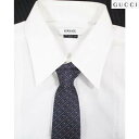 グッチ GUCCI メンズ 小物 ネクタイ 総柄ストライプ柄ブランドロゴ入りシルク100%ネクタイ ネイビー 紺 ブルーGUCCI-TI-A 320377 4B...