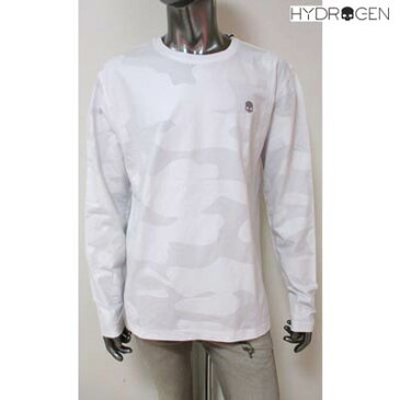 ハイドロゲン HYDROGEN メンズ トップス ロンT 長袖 ロゴ カモ柄・スカルスモールロゴプリント付きロングTシャツ 白 284639 B60 (R22000) 121 2021年春夏新作【送料無料】 【smtb-TK】