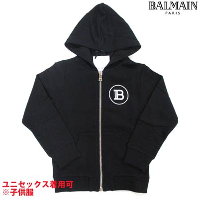 バルマン BALMAIN メンズ キッズ 子供服 トップス パーカー ロゴ 男児/女児着用可 ジップロゴ刻印・チェスト部分Bロゴ・バックBALMAINロゴプリント付ジップパーカー 6M4750 MX270 930 (R49500) 121 2021年春夏新作【送料無料】 【smtb-TK】