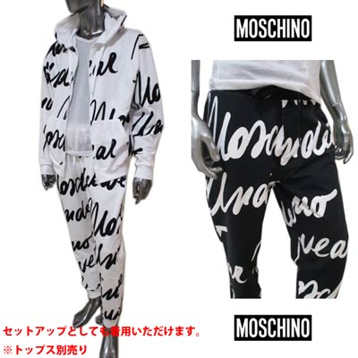 モスキーノ MOSCHINO メンズ パンツ ボトムス ロゴ 2color セットアップ可(トップス別売り) 総柄MOSCHINO筆記体ロゴプリント付スウェットパンツ A4310 8111 1001/1555 (R30800) 2021年春夏新作【送料無料】 【smtb-TK】