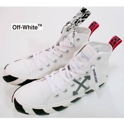 今なら名入れ無料 オフホワイト Off White メンズ 靴 スニーカー ロゴ シューレースプリント ボディーアローロゴ ソールスラッシュロゴプリント付きハイカットスニーカー ホワイト Omia119r 21fab001 0109 R350 Gb121 21年春夏新作 送料無料 Smtb Tk 国内正規品5年