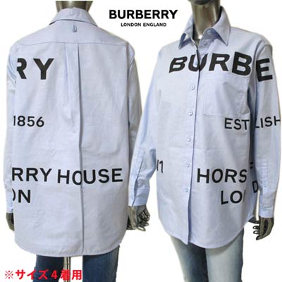 バーバリー BURBERRY レディース トップス シャツ 長袖 ロゴ ユニセックス可 ボタンロゴ刻印・BURBERRYランダムロゴプリント付カジュアルシャツ ブルー 8040827 127307 A1397 (R88000) 121 春夏【送料無料】 【smtb-TK】のサムネイル