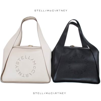乐天商城 - ステラマッカートニー STELLA McCARTNEY レディース 鞄 バッグ ショルダーバッグ ロゴ 2color フェイクレザー使用・パンチングレザーロゴ付ショルダーバッグ アイボリー/黒 700157 W8542 9000/1000 (R129800R136400/R143000) 121 春夏【送料無料】 【smtb-TK】