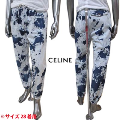 お気にいる セリーヌ Celine メンズ パンツ ボトムス ジョガーパンツ ストレッチ素材 ボタン 紐金具部分ロゴ刻印 ブリーチカモフラージュ柄ジョギングジーンズ ブルー 2nm 08cb R Et121 21年春夏新作 送料無料 Smtb Tk 楽天市場