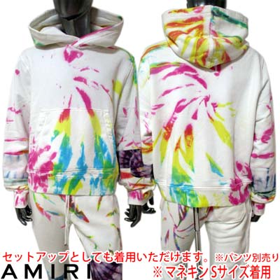 アミリ(AMIRI)タイダイ柄・裾部分AMIRIロゴプレート付きパーカー セットアップ着用可(ボトムス別売り)