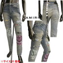 アミリ AMIRI メンズ パンツ ボトムス デニム ロゴ デストロイクラッシュ加工・タイダイ柄パッチワーク/マルチカラー当て布付クラッシュデニムパンツ ブルー インディゴ MDS024 405 ORIGINAL INDIGO (R173800) 121 春夏【送料無料】 【smtb-TK】