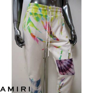 アミリ AMIRI メンズ ボトムス スウェットパンツ セットアップ着用可(トップス別売り) タイダイ柄AMIRIロゴ付きスウェットパンツ ホワイト MJSP011 900 MULTI (R119900/R169900) 121 2021年春夏新作【送料無料】 【smtb-TK】