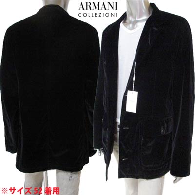 アルマーニコレッツォーニ ARMANI COLLEZIONI メンズ アウター ジャケット ベルベット素材テーラードジャケット ブラック K6ES40 K609 001 (R79800/R89000) WA7A 【送料無料】 【smtb-TK】