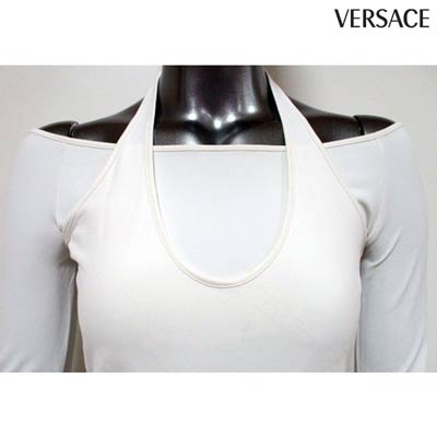 ジャンニヴェルサーチ GIANNI VERSACE レディース トップス 長袖 ロゴ 裾部分ロゴ・キャミソールドッキングデザイン七分丈ロングTシャツ 35552 114869 001 (R18800) 12A 【送料無料】 【smtb-TK】