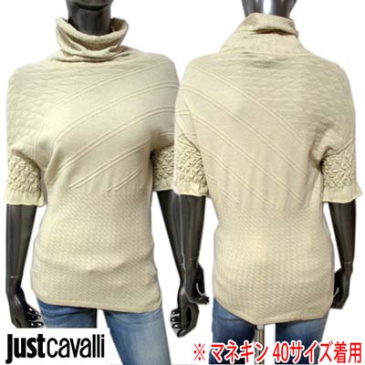 ジャストカバリ JUST CAVALLI レディース トップス 半袖 セーター ニット マルチ柄・袖口絞りデザイン・ロゴ入りハイネックニット ベージュ SO6827 81508 002 (R47900) 【送料無料】【smtb-tk】 8A
