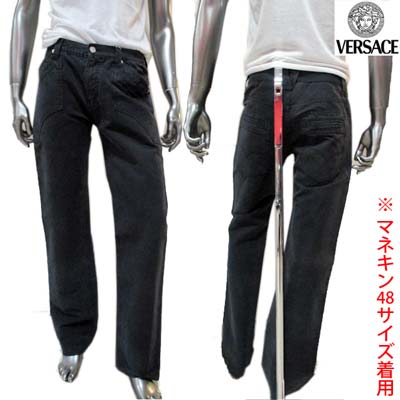 樂天商城 - ヴェルサーチェ VERSACE メンズ パンツ ジーンズ サイドポケット フロントボタン(COUTURE VERSACE JEANS)刻印有 ブラック OV1116 38780 900 XTU392 202 (R47800) 6A 【送料無料】 【smtb-TK】