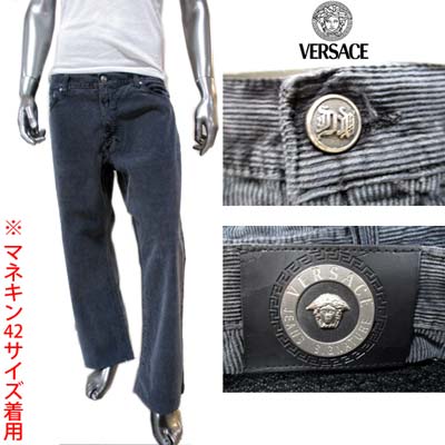 乐天商城 - ヴェルサーチェ VERSACE メンズ パンツ ジーンズ サイドポケット バックポケット部分VERSACEロゴ有 ボタン刻印有 ブルー 6Y2060 18541 815 XTU000 000 (R27800) 03A 【送料無料】 【smtb-TK】