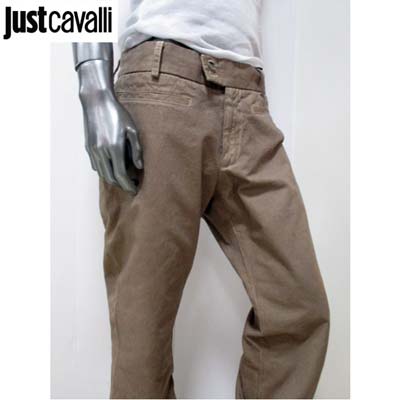 ジャストカバリ JUST CAVALLI メンズ パンツ フロントポケット バックポケット右のみ 裾部分チャックあり ブラウン 茶色 SIG 025 (R35800) IT10S H5 【送料無料】 【smtb-TK】