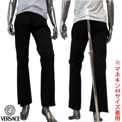 乐天商城 - ヴェルサーチェ VERSACE メンズ パンツ ボトムス サイドポケット カジュアル ウエストベルトVERSACEロゴ有 ブラック 0769621 55VER XTU667 084 (R79800) IT10S 【送料無料】 【smtb-TK】