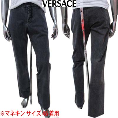 乐天商城 - ヴェルサーチ VERSACE メンズ パンツ デニム ジーンズ サイドポケット フロントボタンロゴ(VERSACE JEANS SIGNATURE)有 グレー GY2110 19717 815 (R30800) 03A 【送料無料】 【smtb-TK】