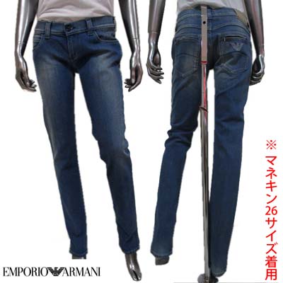 アルマーニジーンズ ARMANI JEANS レディース パンツ ボトムス デニム サイドポケット バックポケットチャック式・ロゴ有 フロントボタンロゴ有 ブルー 青 J5J44 4V 15 (R39800) 8A 【送料無料】 【smtb-TK】