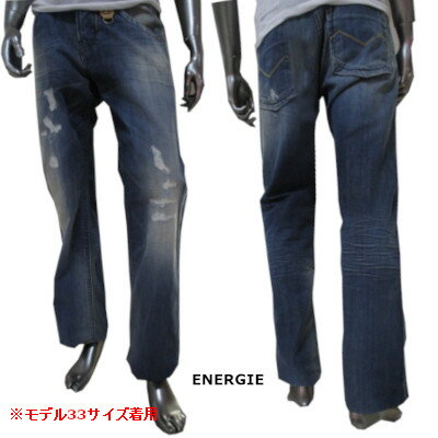 エナジー ENERGIE メンズ ボトムス パンツ キーチェーン付き ダメージ入り MINI アイアン ロゴ ブルー ワイド デニム カジュアルパンツ9C8R01 DY0476 F09950 (R42900) 【送料無料】【smtb-tk】 8A