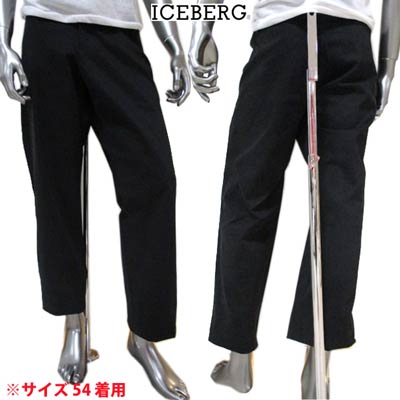 乐天商城 - アイスバーグ ICEBERG メンズ パンツ ボトムス スラックス シンプルデザイン・ICEBERGロゴ刺繍付きスラックス ブラック 黒 B011 0181 9000 (R28800) 03A 【送料無料】 【smtb-TK】