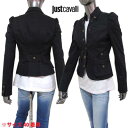 【訳あり 色褪せ/汚れ】ジャストカバリ JUST CAVALLI レディース アウター ジャケット ロゴ ロゴ刻印ボタン・ショート丈ジャケット ブラック Q06550 41929 900 (R119000) 【送料無料】 【smtb-TK】(4)