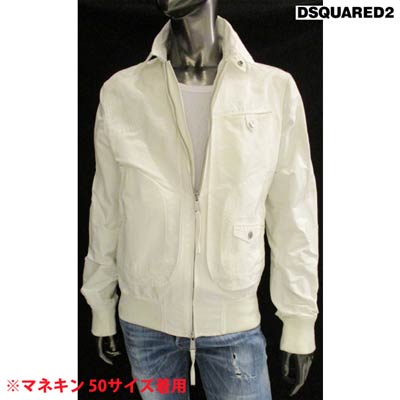 オシャレショート丈 【DSQUARED2】 ホワイトレザージャケット 楽天市場】ディースクエアード(カラーホワイト)(コート