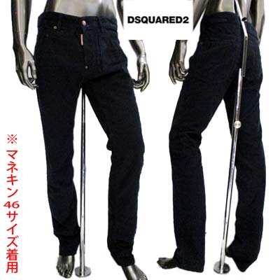 ディースクエアード DSQUARED2 メンズ パンツ ボトムス パンツ ロゴ ボタンロゴ刻印付きコーデュロイパンツ ネイビー S71LA0846 S42982 470 (R45600) 【送料無料】【smtb-tk】 14A