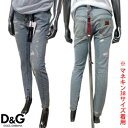 ドルチェ&ガッバーナ DOLCE&GABBANA ドルガバ レディース ボトムス デニムパンツ ジーンズ バックポケット部分D&Gロゴプレート・裾ジップ・ボタン/ジップロゴ刻印・クラッシュ加工入りデニムパンツ ブルー FTNWXD G869N B0074 (R59800) 【送料無料】【smtb-tk】 13S