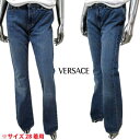 ヴェルサーチ VERSACE レディース パンツ ボトムス ロゴ VERSACE JEANS COUTURE ポケット部分クラッシュ加工・メデューサロゴ刻印・レ...