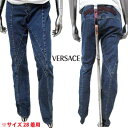 ヴェルサーチ VERSACE レディース パンツ ボトムス ロゴ VERSACE JEANS COUTURE バックヒップ部分VERSACEロゴワッペン付きデニ...
