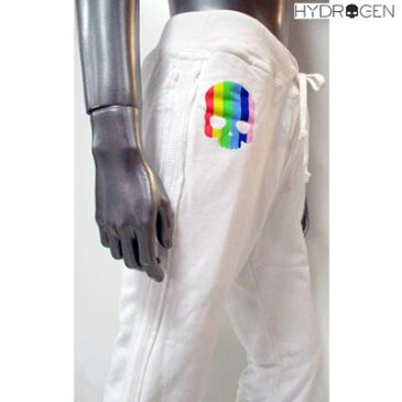 ハイドロゲン HYDROGEN メンズ パンツ ボトムス スウェットパンツ ダメージ加工・レインボースカルプリント付スウェットパンツ 白 OB3025 WH RA (R23100) 11S 【送料無料】 【smtb-TK】